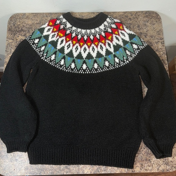 Urban Outfitters Cadence Intarsia Knit Crew Neck Winter Sweater Women’s Size M - Picture 6 of 15